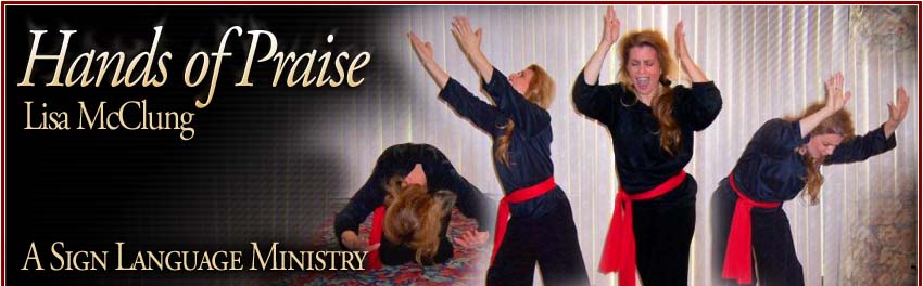 Hands of Praise Banner With Woman Doing Sign Language